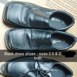 Kids black dress shoes